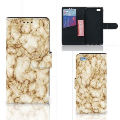 Huawei Ascend P8 Lite | Bookcase | Marmer Goud