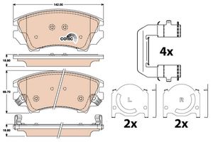 Remblokkenset, schijfrem TRW, u.a. fÃ¼r Saab, Vauxhall, Opel, Chevrolet