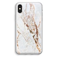 Goud marmer: iPhone XS Transparant Hoesje
