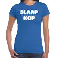 Verkleed T-shirt voor dames - slaapkop - blauw - carnaval - foute party