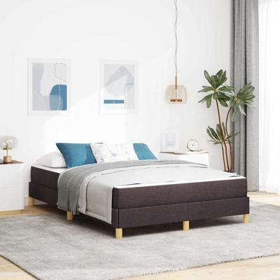 Boxspring bed Bruin 160 x 200 cm Stof en Engineered Hout