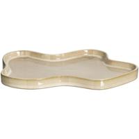 Leen Bakker - Deco Tray Anna - Licht - 2x25x18 Cm - Keramiek - Bruin