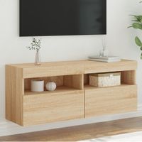 Tv-wandmeubel met LED-verlichting 100x30x40 cm sonoma eiken - thumbnail