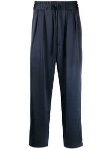 Nanushka pantalon court à taille élastiquée - Bleu