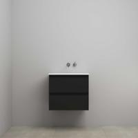 On-Line Onderkast - 60 cm - Voorgemonteerd - Acryl Wastafel - zonder Kraangat - Mat Zwart