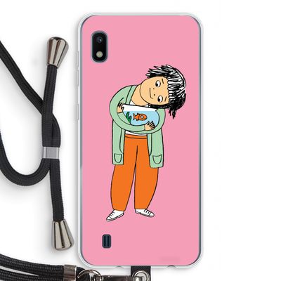 Visknuffel: Samsung Galaxy A10 Transparant Hoesje met koord