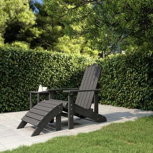 Tuinstoel Adirondack met voetenbank HDPE antracietkleurig