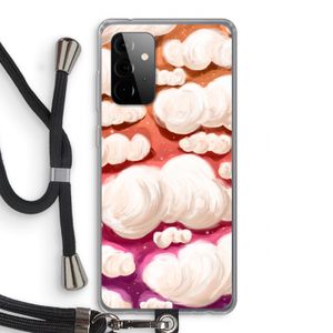 Katoen Wolken: Samsung Galaxy A72 5G Transparant Hoesje met koord