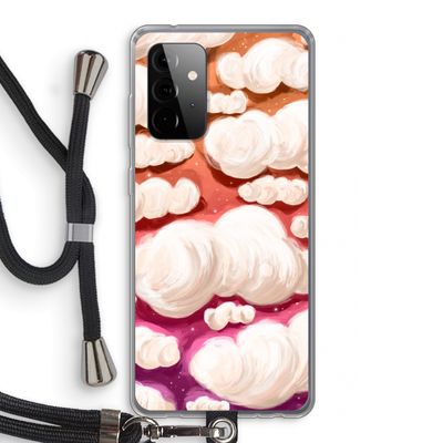 Katoen Wolken: Samsung Galaxy A72 5G Transparant Hoesje met koord