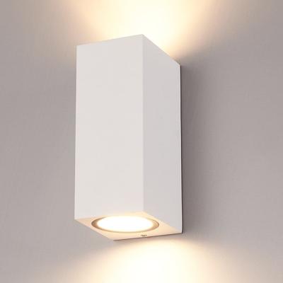 Selma LED Wandlamp - Dimbaar - 8 watt 690 lumen - IP65 Waterdicht - GU10 vervangbare lichtbron - 2700K Warm Wit - Binnen en buiten - Wit - Up & Down light