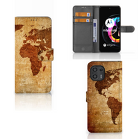 Motorola Edge 20 Lite Flip Cover Wereldkaart