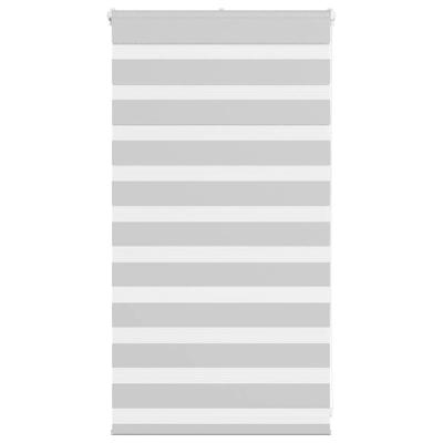 Zebra rolgordijn 80x100 cm stofbreedte 75,9 cm lichtgrijs