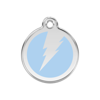 Flash Light Blue roestvrijstalen hondenpenning medium/gemiddeld dia. 3 cm - Reddingo