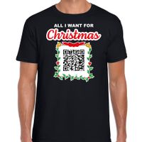 Kerst QR code kerstshirt Geen Kut kerst muziek heren zwart - Fout kerst t-shirt - thumbnail