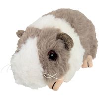 Inware pluche cavia knuffeldier - grijs/wit - staand - 15 cm - Knuffeldier - thumbnail