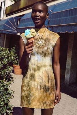 Jurk met textuur - BROWN - L