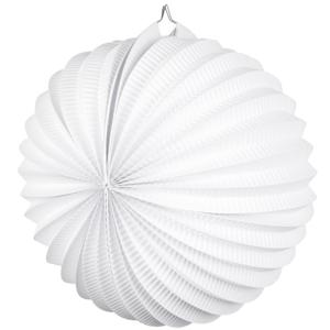 Party Lampion van papier - ronde vorm - wit - Dia 22 cm