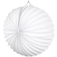 Party Lampion van papier - ronde vorm - wit - Dia 22 cm