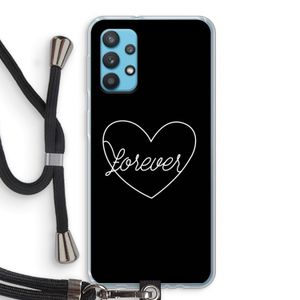 Forever heart black: Samsung Galaxy A32 4G Transparant Hoesje met koord