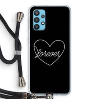Forever heart black: Samsung Galaxy A32 4G Transparant Hoesje met koord