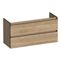 Brauer Joy Edge - Onderkast Ondiep - 100 cm - met 2 Softclose Lades Greeploos en 1 Sifon Uitsparing - Sunlit
