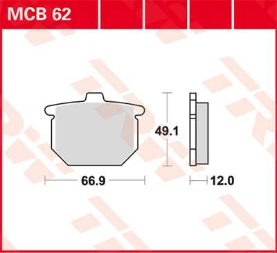 TRW Remblokken, en remschoenen voor de moto, MCB62 Allround organisch
