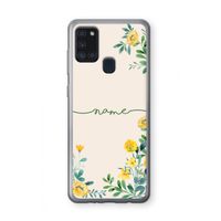 Gele bloemen: Samsung Galaxy A21s Transparant Hoesje Gele bloemen: Samsung Galaxy A21s Transparant Hoesje
