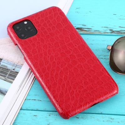 Voor iPhone 11 Pro Max schokbestendige krokodil textuur beschermhoes (rood)