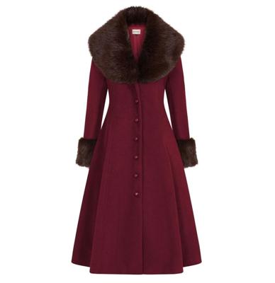Banned Martha Faux Fur Coat Burgundy-M Banned Martha Faux Fur Coat Burgundy-M