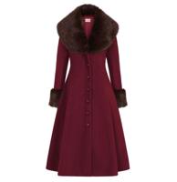 Banned Martha Faux Fur Coat Burgundy-M