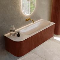 Badmeubel Mondiaz Kurve-Dlux | 135 cm | Meubelkleur Ruby | Wastafelkleur Meli | Solid surface | Wasbak rechter zijde spoelbak | Zonder kraangat(en) Badmeubel Mondiaz Kurve-Dlux | 135 cm | Meubelkleur Ruby | Wastafelkleur Meli | Solid surface | Wasbak rechter zijde spoelbak | Zonder kraangat(en)