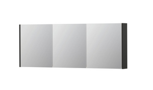 INK SPK1 spiegelkast met 3 dubbel gespiegelde deuren, stopcontact en schakelaar 160 x 14 x 60 cm, mat antraciet