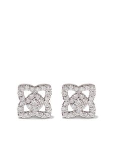 De Beers Jewellers petites puces d'oreilles Enchanted Lotus en or blanc 18ct et diamants - Argent