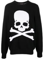 Philipp Plein pull en intarsia à motif tête de mort - Noir - thumbnail