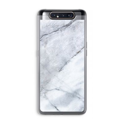 Witte marmer: Samsung Galaxy A80 Transparant Hoesje
