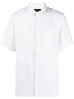 Vince chemise en lin à manches courtes - Blanc