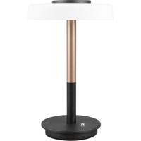 LED Tafellamp - Tafelverlichting - Trion Stahlei XL - 10W - Warm Wit 3000K - Rond - Wit Glas - Koffiekleur - Metaal