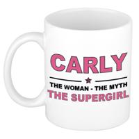Carly cadeau mok - Woman Myth Supergirl - naam koffiemok - 300 ml - collega - moederdag
