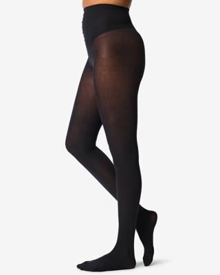 HEMA Dames maillot 100denier katoen zwart (zwart)