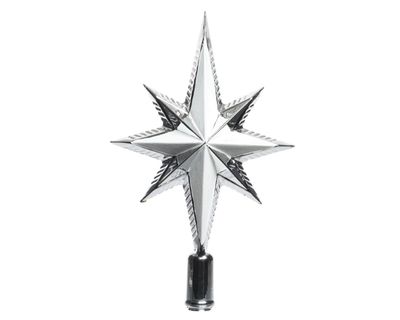 Piek ster 25.5 cm glitter zilver - Decoris