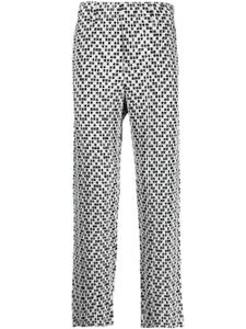 Homme Plissé Issey Miyake pantalon droit à carreaux - Blanc