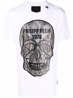 Philipp Plein t-shirt à motif tête de mort - Blanc