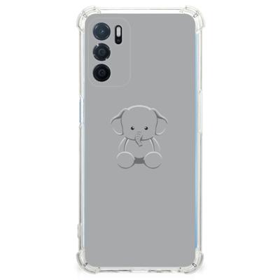 OPPO A16 | A16s | A54s Stevig | Bumper Hoesje | Grijs Baby Olifant
