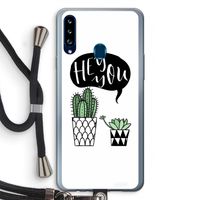 Hey you cactus: Samsung Galaxy A20s Transparant Hoesje met koord