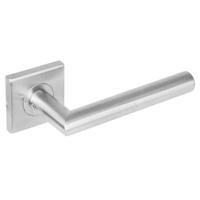 Intersteel deurkruk [gatdeel rechts/links] hoek 90° op vierkant rozet RVS geborsteld