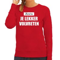 Kerst is: je lekker volvreten foute Kersttrui / Kerst outfit rood voor dames - thumbnail