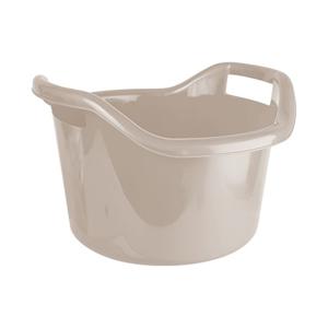 Grote teil/afwasbak/kuip - kunststof - rond - handvatten - 41 x 24 cm - 14 liter - beige