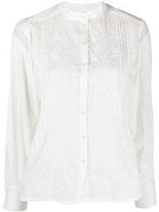 See by Chloé blouse sans col à fleurs brodées - Blanc