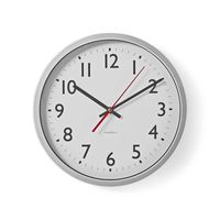 Nedis Wandklok | Diameter: 300 mm | Kunststof | Wit / Zilver | 1 stuks - CLWA110WT CLWA110WT