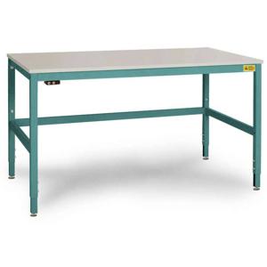 Manuflex LC3113.5021 ESD ESD-werktafel CANTOLAB speciale met rubber schijf, bxdxh = 2000 x 800 x 752-952 mm Waterblauw